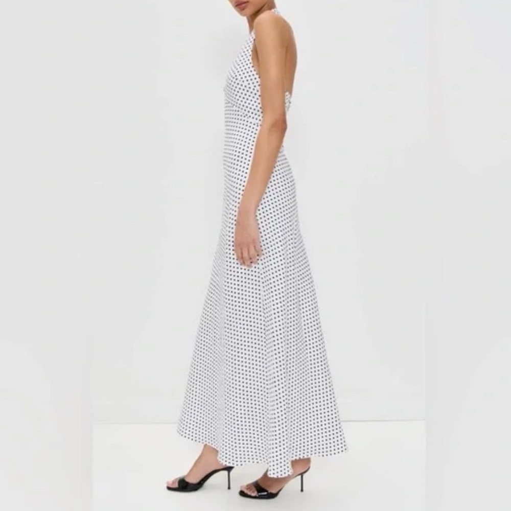 Reformation Delilah Linen Dress In Eclipse Dot, brand new, never worn, no flaws. - Picture 3 of 5